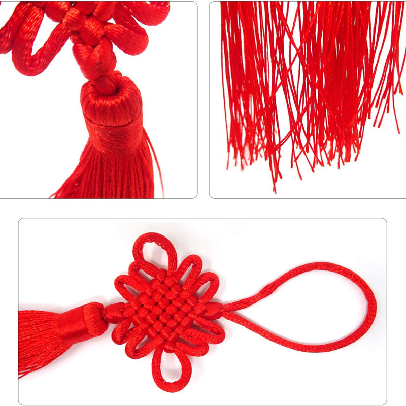 2 τμχ Φούντα Κρόσια Χειροποίητο Μεταξωτό Νήμα Κινέζικο Κόμπο Φούντα Κτυπήματα Φούντα λουλουδιών για DIY χειροτεχνική πόρτα αυτοκινήτου Χειροποίητη διακόσμηση σπιτιού