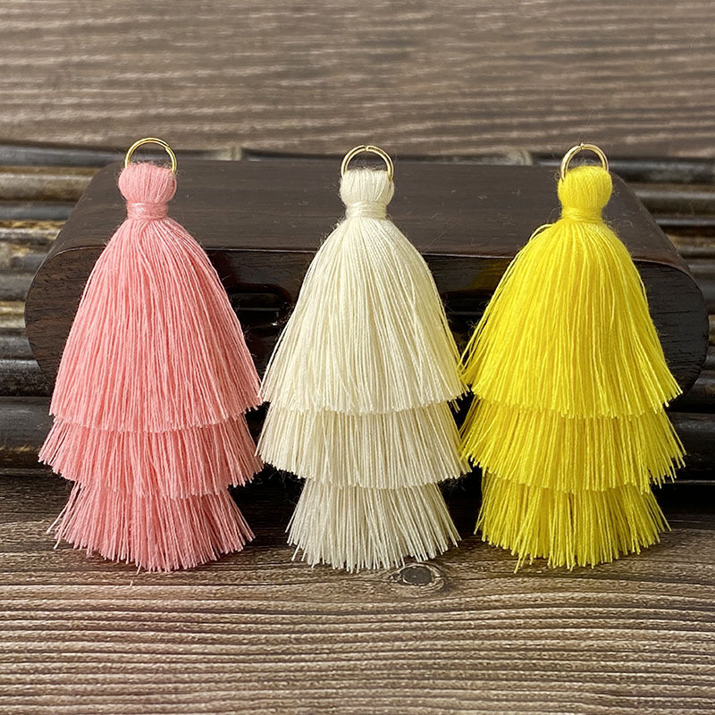 10 τμχ Τρεις στρώσεις Φούντα κρόσια Κρεμαστό DIY Κρεμαστά πάρτι Κορδόνια Δαχτυλίδι Φούντα Διακοσμητικά Ενδύματα Κουρτίνες Κοσμήματα Διακόσμηση Φούντες Δαντέλα