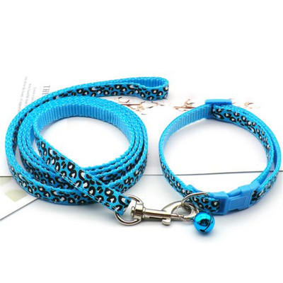 Κολάρο για σκύλους μόδας Σχοινί έλξης Μοτίβο Leopard Cute Bell Ρυθμιζόμενα περιλαίμια για σκύλους Γάτες Αξεσουάρ για κατοικίδια κουτάβι DIY