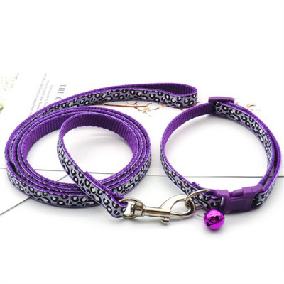 Κολάρο για σκύλους μόδας Σχοινί έλξης Μοτίβο Leopard Cute Bell Ρυθμιζόμενα περιλαίμια για σκύλους Γάτες Αξεσουάρ για κατοικίδια κουτάβι DIY