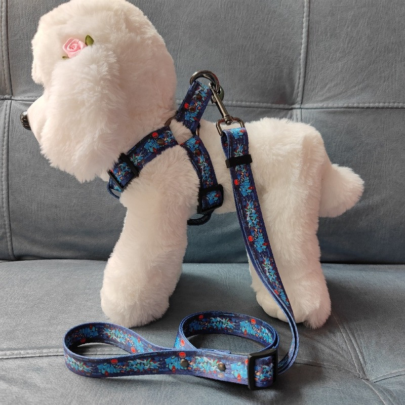 Modes luksusa suņu iejūga kakla siksnas komplekts, balts, 1,5 m neilona taktiskā suņu pavada maziem, vidējiem un lieliem suņiem