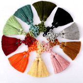 2 db Kiváló minőségű kínai csomók dupla farok bojtok medál barkács ékszerek otthoni függönyvarrás kiegészítők autós kulcstáska díszíti kézműves