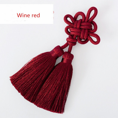 2 db Kiváló minőségű kínai csomók dupla farok bojtok medál barkács ékszerek otthoni függönyvarrás kiegészítők autós kulcstáska díszíti kézműves