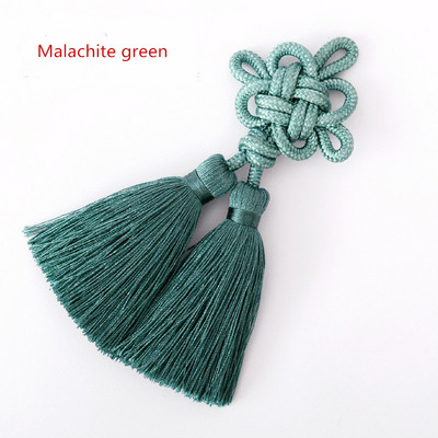 2 db Kiváló minőségű kínai csomók dupla farok bojtok medál barkács ékszerek otthoni függönyvarrás kiegészítők autós kulcstáska díszíti kézműves