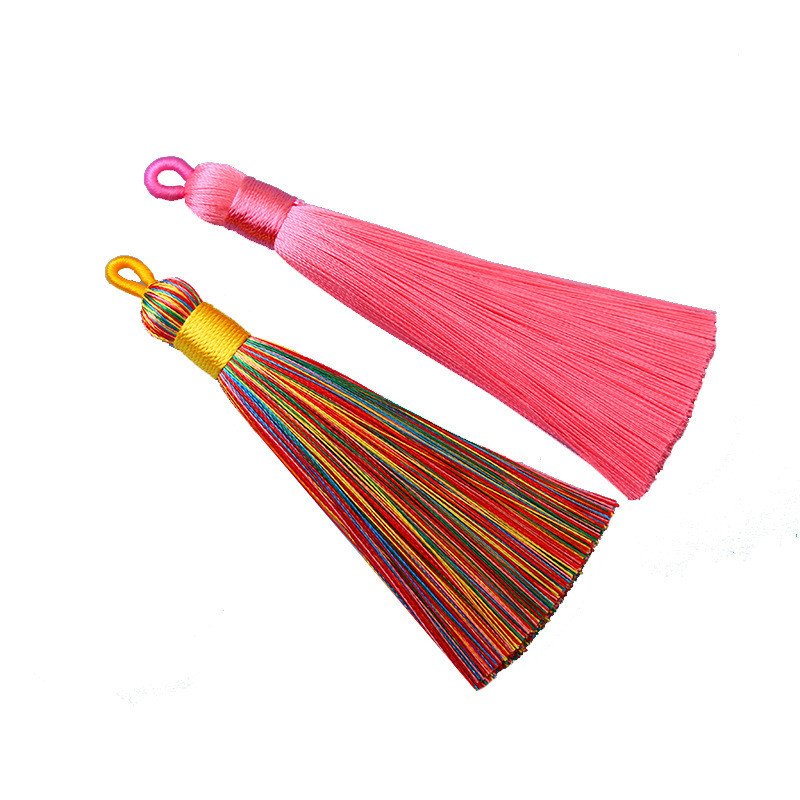 5/10 gab. Zīda pušķi Auskari kulons Piekariņi Amatniecība Sudraba gala vāciņi Pušķi Birste DIY rotaslietu izgatavošanai Piederumi Mazi 8cm