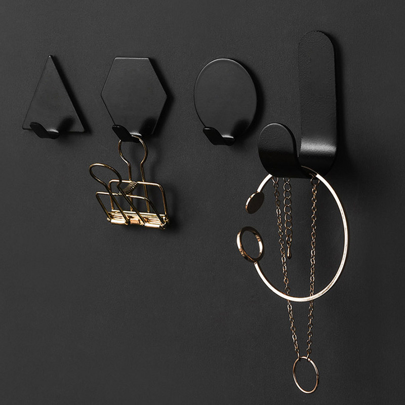 Minimalista kulcstartó gyerek falikabát akasztós levéltartó Kreatív geometrikus kulcstartó öntapadós állvány otthoni dekorációhoz 4db