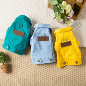 Farmerkabát húzógyűrűvel Kutya tavaszi és őszi ruhák, több színben kisállat kis és közepes kutya Jean ruházat kölyök dzsekik