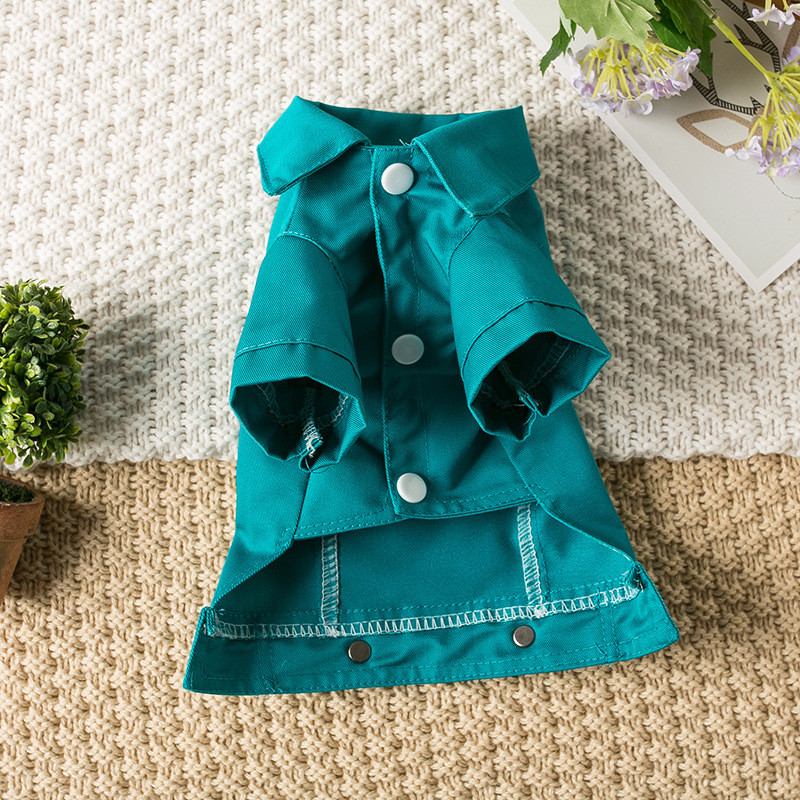 Farmerkabát húzógyűrűvel Kutya tavaszi és őszi ruhák, több színben kisállat kis és közepes kutya Jean ruházat kölyök dzsekik