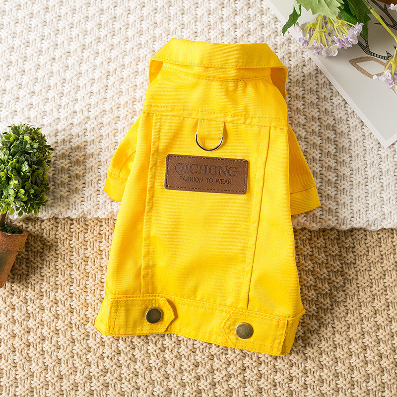 Farmerkabát húzógyűrűvel Kutya tavaszi és őszi ruhák, több színben kisállat kis és közepes kutya Jean ruházat kölyök dzsekik