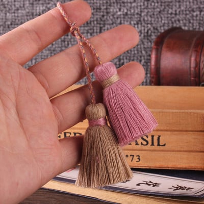 2 bucăți multicolor poliester bumbac ciucuri bijuterii bricolaj perdea accesorii decorative pandantiv geanta dublă culoare artizanat ciucuri franjuri