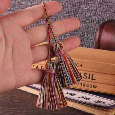 2 bucăți multicolor poliester bumbac ciucuri bijuterii bricolaj perdea accesorii decorative pandantiv geanta dublă culoare artizanat ciucuri franjuri