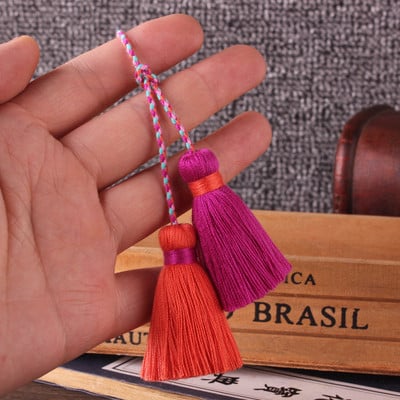 2 bucăți multicolor poliester bumbac ciucuri bijuterii bricolaj perdea accesorii decorative pandantiv geanta dublă culoare artizanat ciucuri franjuri