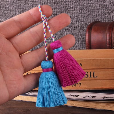 2 bucăți multicolor poliester bumbac ciucuri bijuterii bricolaj perdea accesorii decorative pandantiv geanta dublă culoare artizanat ciucuri franjuri