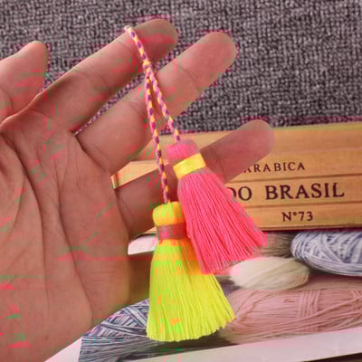 2 bucăți multicolor poliester bumbac ciucuri bijuterii bricolaj perdea accesorii decorative pandantiv geanta dublă culoare artizanat ciucuri franjuri