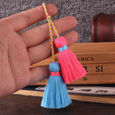 2 bucăți multicolor poliester bumbac ciucuri bijuterii bricolaj perdea accesorii decorative pandantiv geanta dublă culoare artizanat ciucuri franjuri