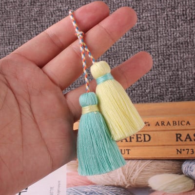 2 bucăți multicolor poliester bumbac ciucuri bijuterii bricolaj perdea accesorii decorative pandantiv geanta dublă culoare artizanat ciucuri franjuri