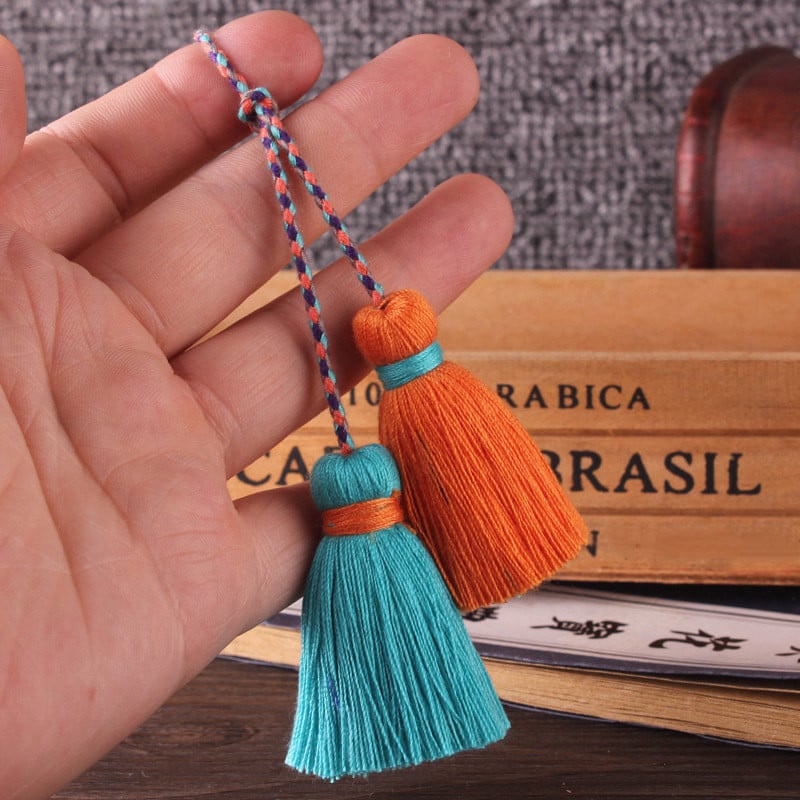 2 bucăți multicolor poliester bumbac ciucuri bijuterii bricolaj perdea accesorii decorative pandantiv geanta dublă culoare artizanat ciucuri franjuri