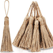 10 DB 6 cm-es zsinór Retro természet juta kötél bojt parasztház esküvői parti karácsonyi lakberendezési füzér függönyvarrás hozzáférés