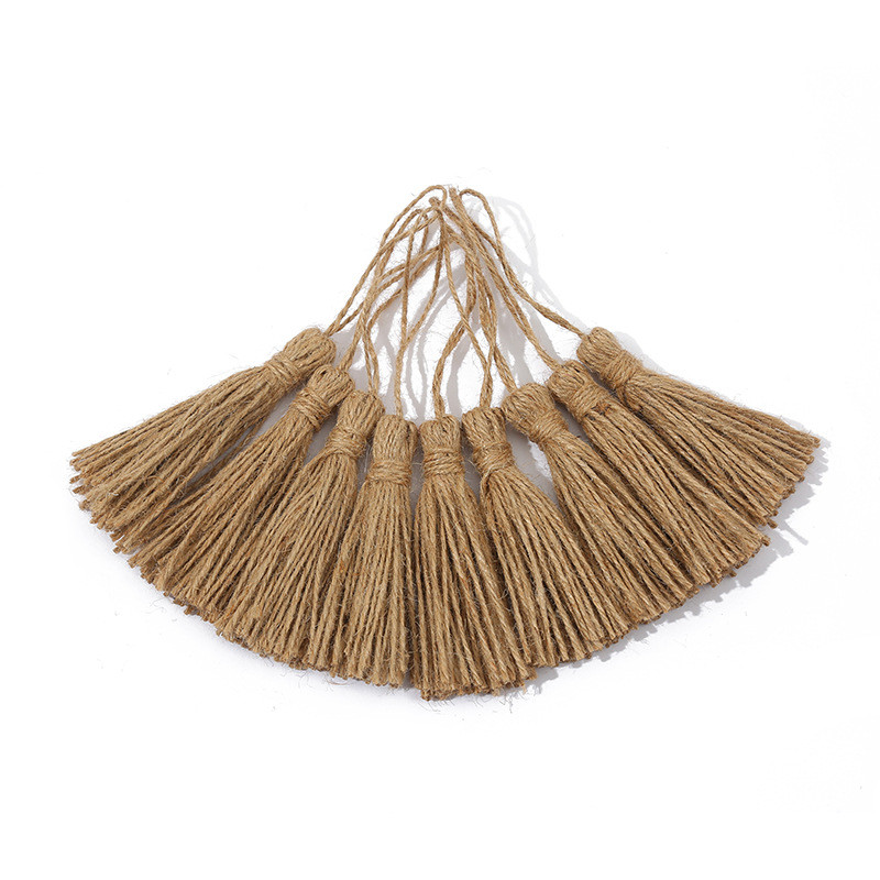 10 DB 6 cm-es zsinór Retro természet juta kötél bojt parasztház esküvői parti karácsonyi lakberendezési füzér függönyvarrás hozzáférés
