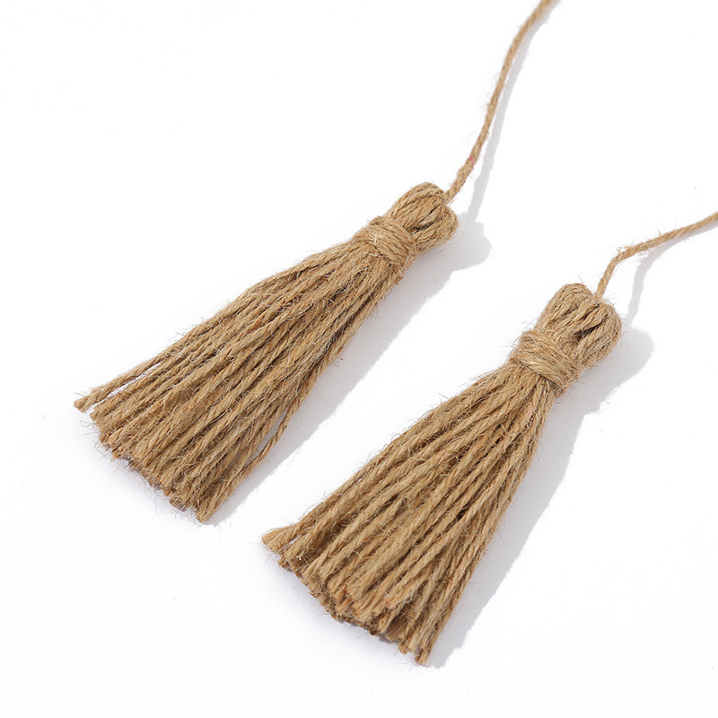 10 DB 6 cm-es zsinór Retro természet juta kötél bojt parasztház esküvői parti karácsonyi lakberendezési füzér függönyvarrás hozzáférés