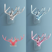 2 vnt. Elnio galvos kabliukai Sieninė kabykla Stags Rack Laikiklis Derva Daugiafunkcis kabliukas raktams Laikrodžio dantų šepetėlio laikiklis Vonios kambario dekoras