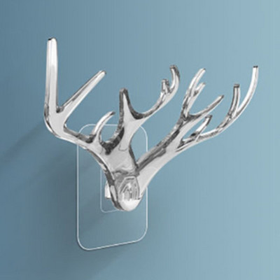 2 vnt. Elnio galvos kabliukai Sieninė kabykla Stags Rack Laikiklis Derva Daugiafunkcis kabliukas raktams Laikrodžio dantų šepetėlio laikiklis Vonios kambario dekoras