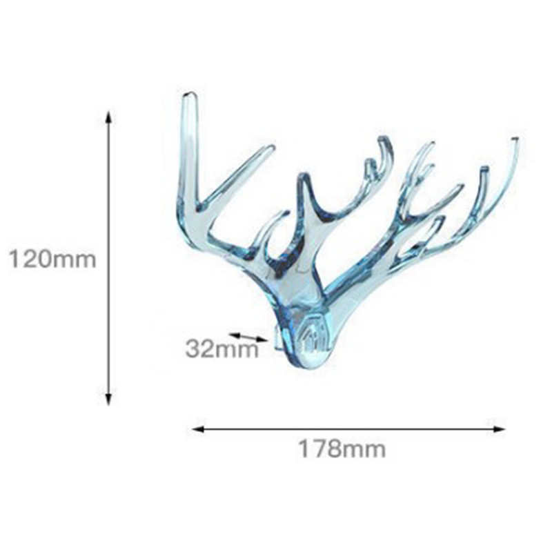 2 vnt. Elnio galvos kabliukai Sieninė kabykla Stags Rack Laikiklis Derva Daugiafunkcis kabliukas raktams Laikrodžio dantų šepetėlio laikiklis Vonios kambario dekoras