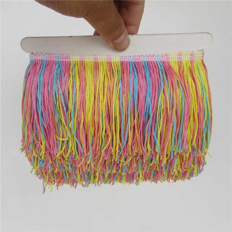 Χονδρική 1 αυλή/παρτίδα 10cm Πολυεστερική φούντα Δαντέλα Κόψιμο Αξεσουάρ ρούχων Latin Dance Διακόσμηση κουρτινών DIY