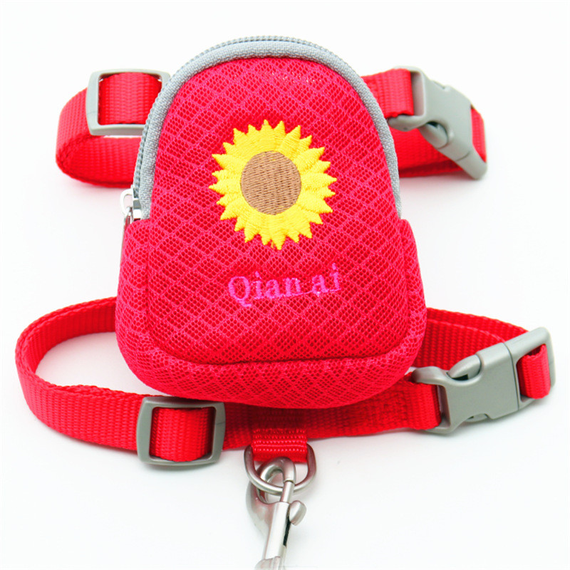 Hímzés Kettős felhasználású kutyahám és póráz Szép kisállat hátizsákok Cukorka Színek Uzsonnatáskák Chihuahua Yorkies kültéri játékhoz 10E