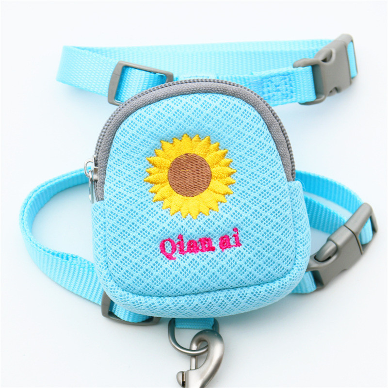 Hímzés Kettős felhasználású kutyahám és póráz Szép kisállat hátizsákok Cukorka Színek Uzsonnatáskák Chihuahua Yorkies kültéri játékhoz 10E