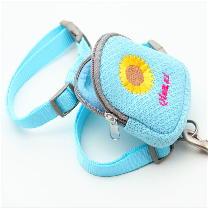 Hímzés Kettős felhasználású kutyahám és póráz Szép kisállat hátizsákok Cukorka Színek Uzsonnatáskák Chihuahua Yorkies kültéri játékhoz 10E