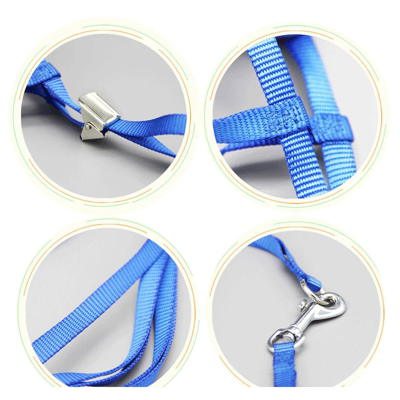 Ham din nailon moale pentru cățeluș și câine. Harnaș de aer confortabil pentru animale de companie mici și șnur Set de lese, ham pentru plimbare în aer liber, vestă 20E