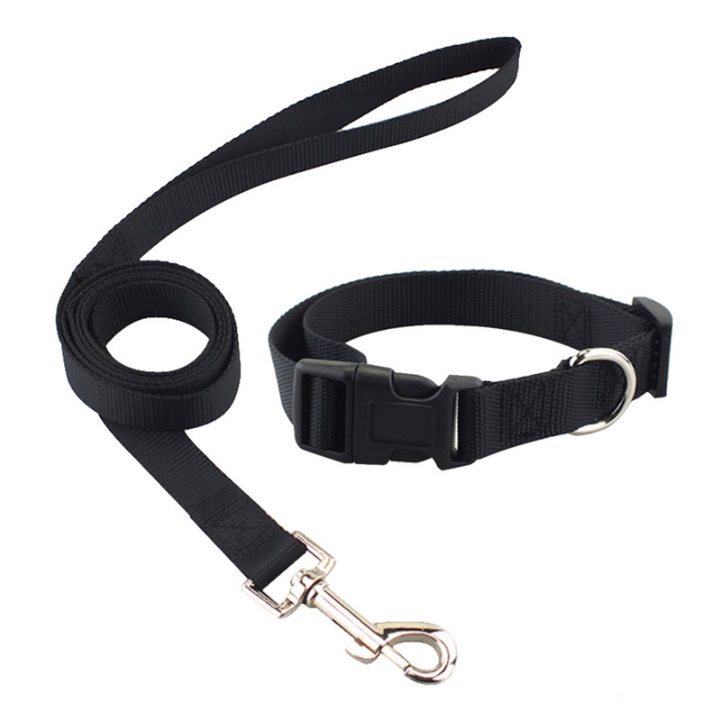 Neilona suņu apkakles siksnas komplekts Regulējams Classic Solid Basic Poliestera neilona mājdzīvnieku komplekts maziem vidēji lieliem suņiem un kaķiem