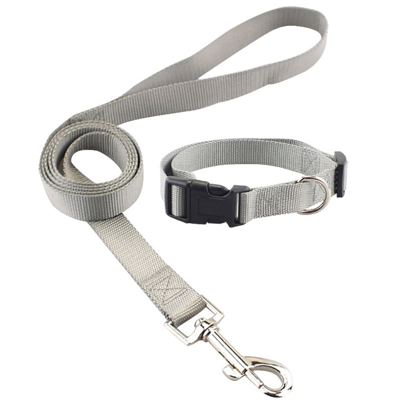 Neilona suņu apkakles siksnas komplekts Regulējams Classic Solid Basic Poliestera neilona mājdzīvnieku komplekts maziem vidēji lieliem suņiem un kaķiem