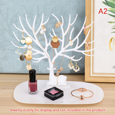 Bird Deer Többcélú ékszerállvány Különféle áruk Szervező Fülbevaló Nyaklánc Kulcstartó Tároló Szarvas fejtartó Otthoni dekoráció