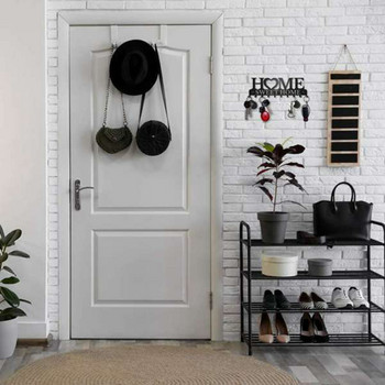 Δημιουργική Μεταλλική Κρεμάστρα Μπρελόκ για Τοίχο Διακοσμητική Γλυκό Σπίτι Μαύρη Μεταλλική Κρεμάστρα Καπέλων για Κλειδιά με Γάντζους για Μπροστινή είσοδο στο διάδρομο πόρτας