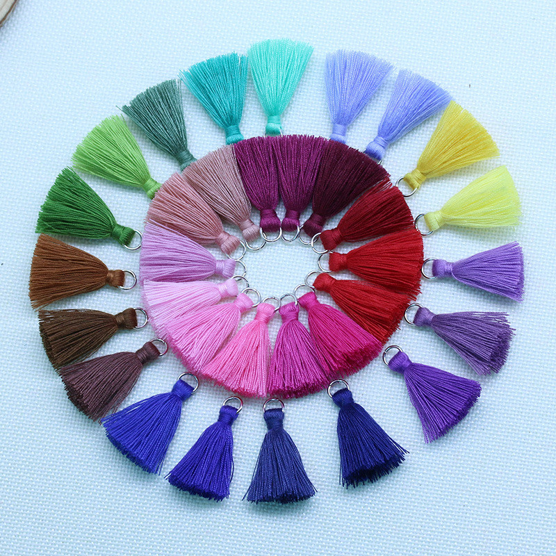 30 de bucăți inel din argint metalic pandantive cu ciucuri, bijuterii, cercei, îmbrăcăminte, accesorii cu franjuri, ornamente textile pentru casă 35 mm