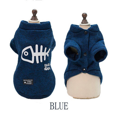 Mājdzīvnieks Suns Kaķis Zivju kauli Kapuči Apģērbi Ziemas Brīvais laiks Kokvilnas Puloveri Kostīmi Kucēns Divkājains Džemperis Jaka maziem Suņiem Kaķiem