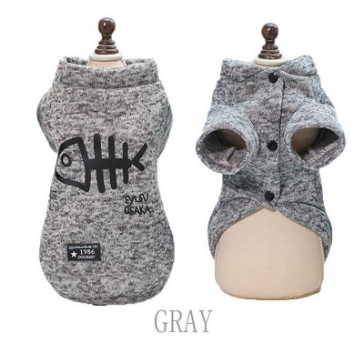 Mājdzīvnieks Suns Kaķis Zivju kauli Kapuči Apģērbi Ziemas Brīvais laiks Kokvilnas Puloveri Kostīmi Kucēns Divkājains Džemperis Jaka maziem Suņiem Kaķiem