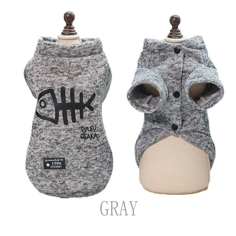 Mājdzīvnieks Suns Kaķis Zivju kauli Kapuči Apģērbi Ziemas Brīvais laiks Kokvilnas Puloveri Kostīmi Kucēns Divkājains Džemperis Jaka maziem Suņiem Kaķiem