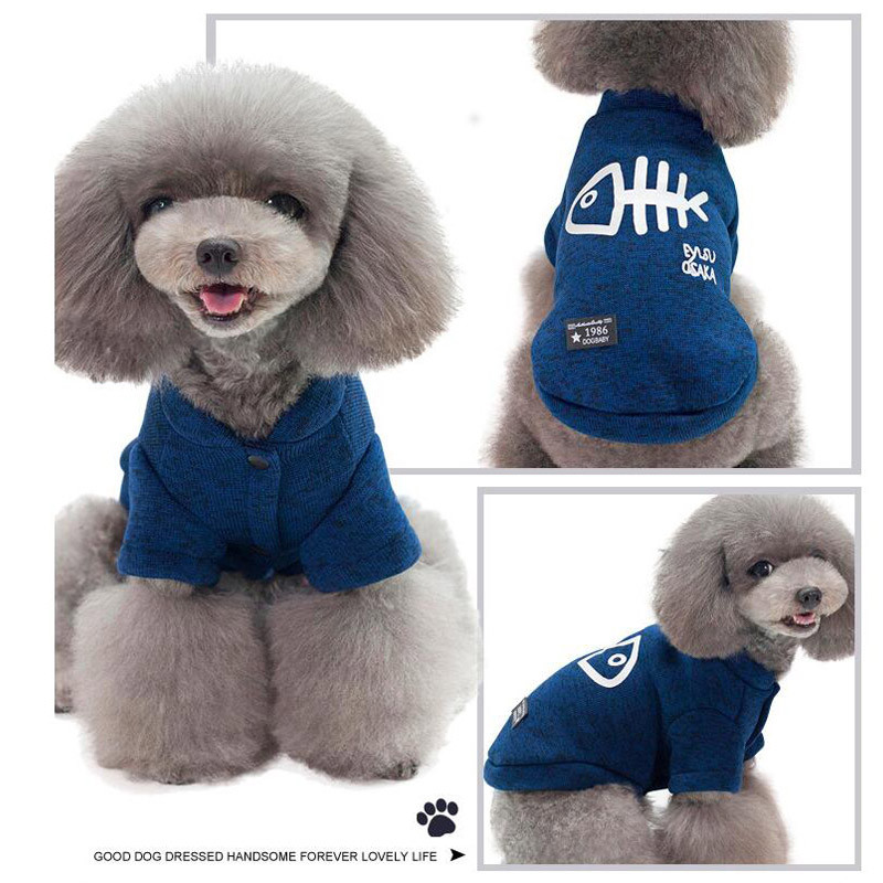 Mājdzīvnieks Suns Kaķis Zivju kauli Kapuči Apģērbi Ziemas Brīvais laiks Kokvilnas Puloveri Kostīmi Kucēns Divkājains Džemperis Jaka maziem Suņiem Kaķiem