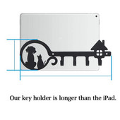 Nástenný držiak na kľúče, 4 háčiky, závesný vešiak s roztomilou mačkou, dekoratívny so skrutkami a kotvami na kabáty a oblečenie, S27 21, dropshipping