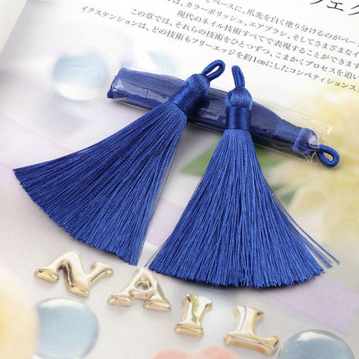 5db/tétel 8cm hosszú Lyukas keverék pamut selyem bojtkefe fülbevaló medálhoz medál szatén bojt barkács ékszerek készítése