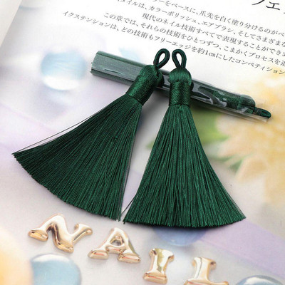 5db/tétel 8cm hosszú Lyukas keverék pamut selyem bojtkefe fülbevaló medálhoz medál szatén bojt barkács ékszerek készítése