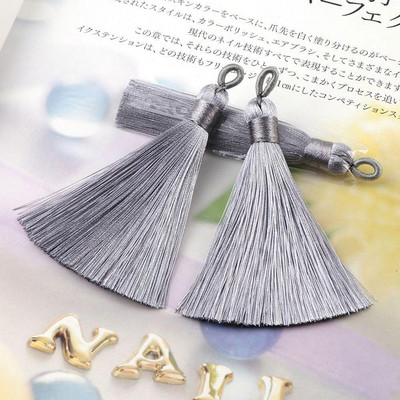 5db/tétel 8cm hosszú Lyukas keverék pamut selyem bojtkefe fülbevaló medálhoz medál szatén bojt barkács ékszerek készítése