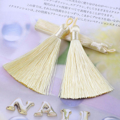 5db/tétel 8cm hosszú Lyukas keverék pamut selyem bojtkefe fülbevaló medálhoz medál szatén bojt barkács ékszerek készítése