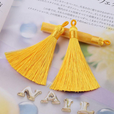 5db/tétel 8cm hosszú Lyukas keverék pamut selyem bojtkefe fülbevaló medálhoz medál szatén bojt barkács ékszerek készítése