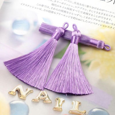 5db/tétel 8cm hosszú Lyukas keverék pamut selyem bojtkefe fülbevaló medálhoz medál szatén bojt barkács ékszerek készítése