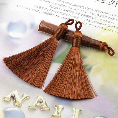 5db/tétel 8cm hosszú Lyukas keverék pamut selyem bojtkefe fülbevaló medálhoz medál szatén bojt barkács ékszerek készítése