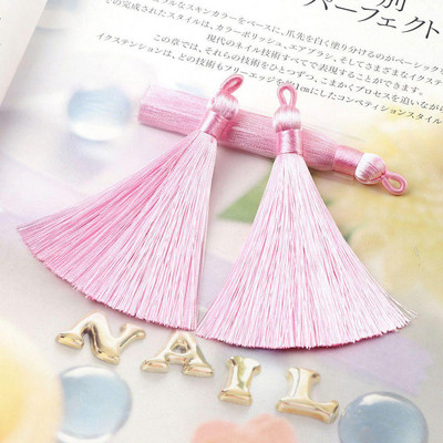 5db/tétel 8cm hosszú Lyukas keverék pamut selyem bojtkefe fülbevaló medálhoz medál szatén bojt barkács ékszerek készítése